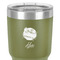 Softball 30 oz Stainless Steel Ringneck Tumbler - Olive - Close Up