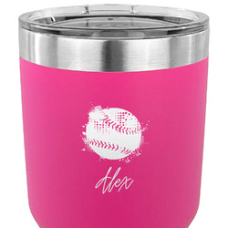 Softball 30 oz Stainless Steel Tumbler - Pink - Single Sided (Personalized)