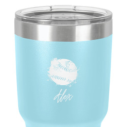 Softball 30 oz Stainless Steel Tumbler - Teal - Single-Sided (Personalized)