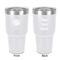 Softball 30 oz Stainless Steel Ringneck Tumbler - White - Double Sided - Front & Back
