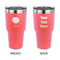 Softball 30 oz Stainless Steel Ringneck Tumblers - Coral - Double Sided - APPROVAL