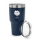 Softball 30 oz Stainless Steel Ringneck Tumblers - Navy - LID OFF