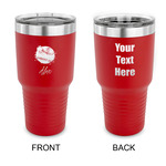 Softball 30 oz Stainless Steel Tumbler - Red - Double Sided (Personalized)