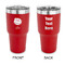 Softball 30 oz Stainless Steel Ringneck Tumblers - Red - Double Sided - APPROVAL