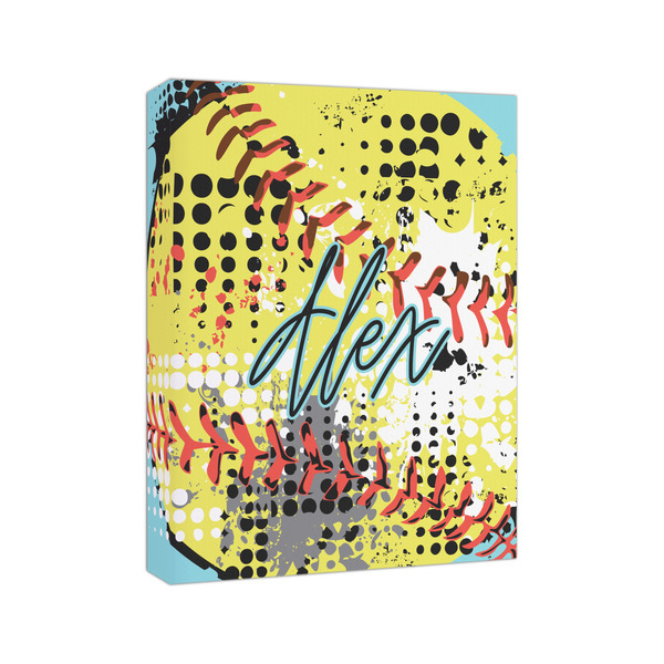Softball 8x10 - Canvas Print - Angled View