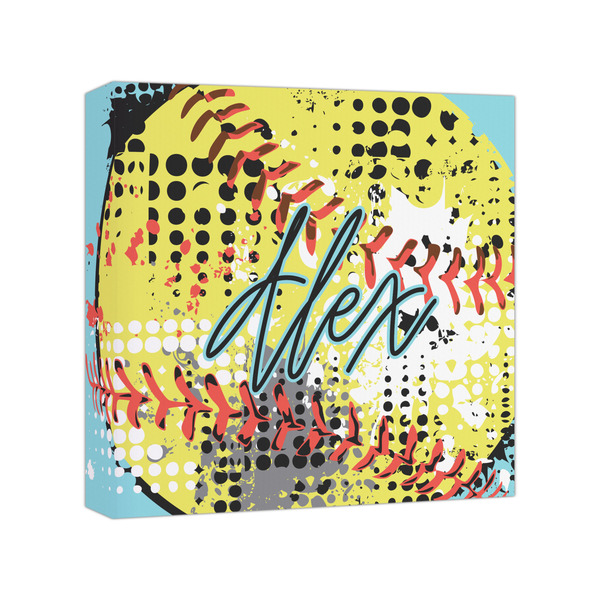 Custom Softball Canvas Print - 8x8 (Personalized)