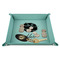 Softball 9" x 9" Teal Leatherette Snap Up Tray - STYLED