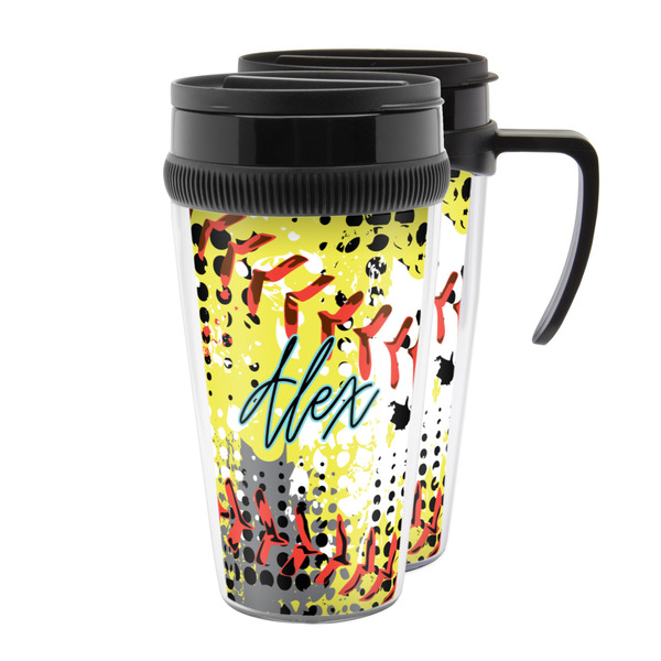 Custom Softball Acrylic Travel Mug (Personalized)