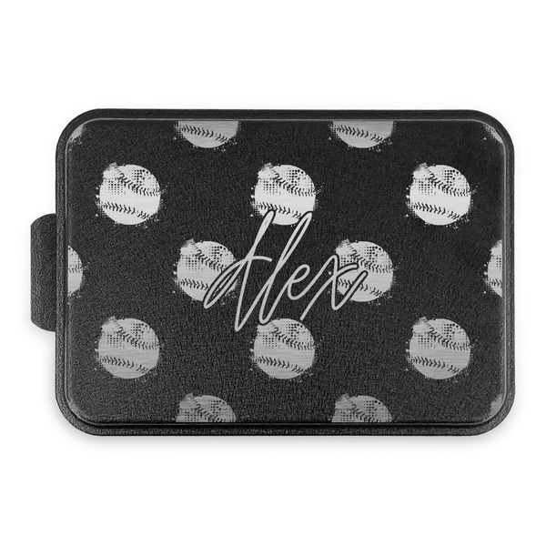 Softball Aluminum Baking Pan - Black Lid - FRONT