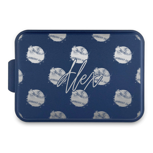 Custom Softball Aluminum Baking Pan with Navy Lid (Personalized)