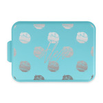 Softball Aluminum Baking Pan with Teal Lid (Personalized)