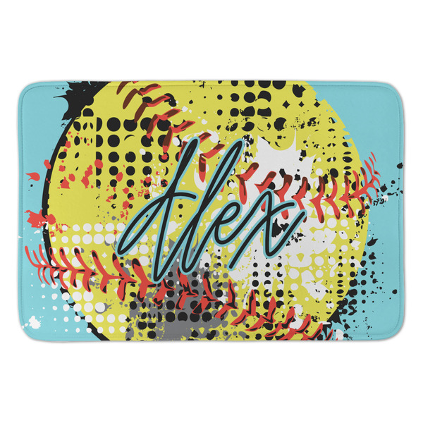 Custom Softball Anti-Fatigue Kitchen Mat (Personalized)