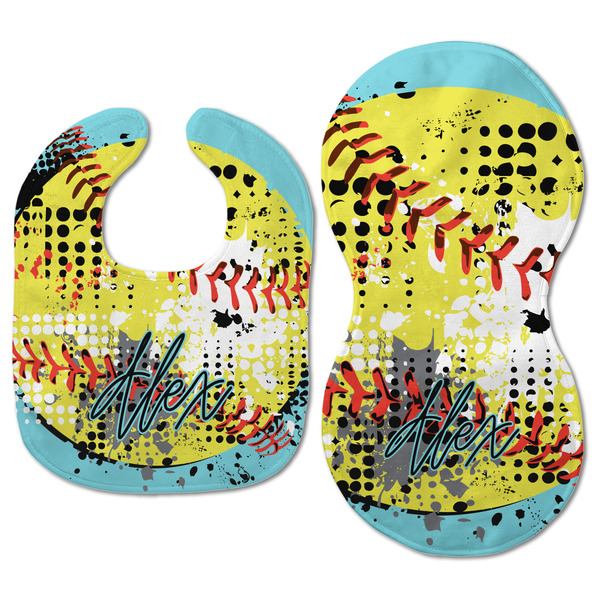 Softball Baby Bib & Burp Set - Approval (new bib & burp)