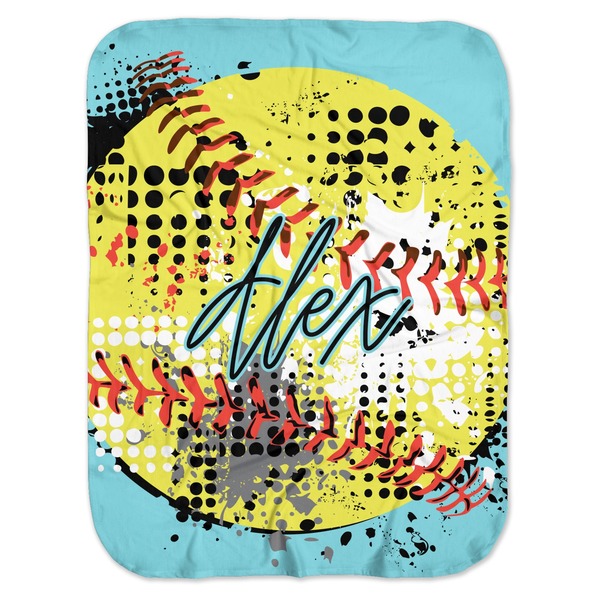 Custom Softball Baby Swaddling Blanket (Personalized)