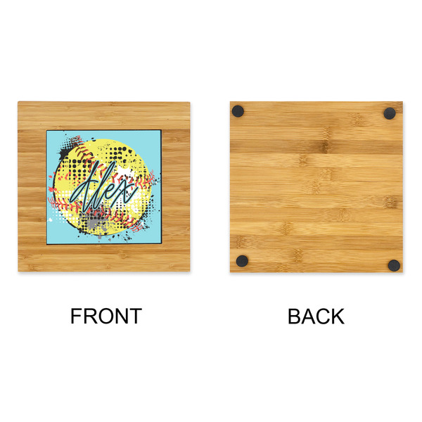 Softball Bamboo Trivet with 6" Tile - APPROVAL