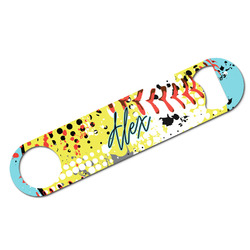 Softball Bar Bottle Opener w/ Name or Text