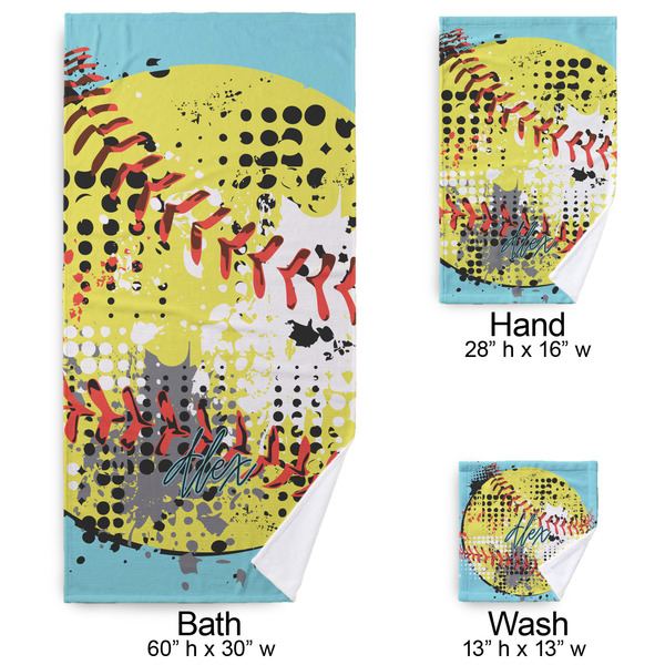 Softball Bath Towel Sets - 3-piece - Approval
