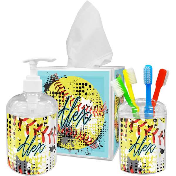 Softball Bathroom Accessories Set (Personalized)
