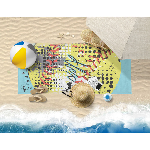 Softball Beach Towel Lifestyle