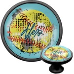 Softball Cabinet Knob (Black) (Personalized)
