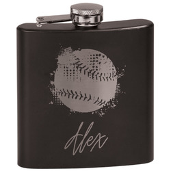 Softball Black Flask Set (Personalized)