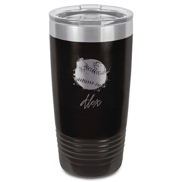 Softball Black Polar Camel Tumbler - 20oz - Front