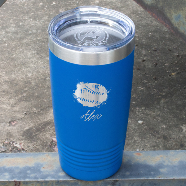 Softball Blue Polar Camel Tumbler - 20oz - Angled