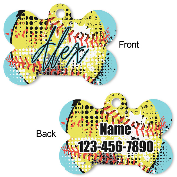 Softball Bone Shaped Dog ID Tag - Large - Approval