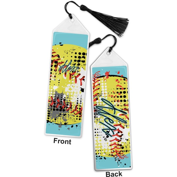 Softball Bookmark with tassel - Front and Back
