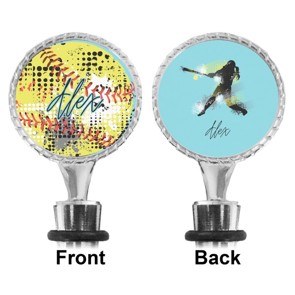 Softball Bottle Stopper - Front and Back