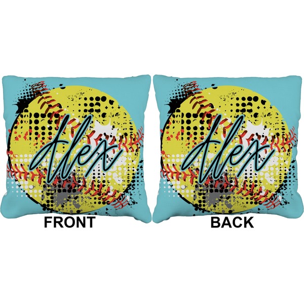 Softball Burlap Pillow Approval