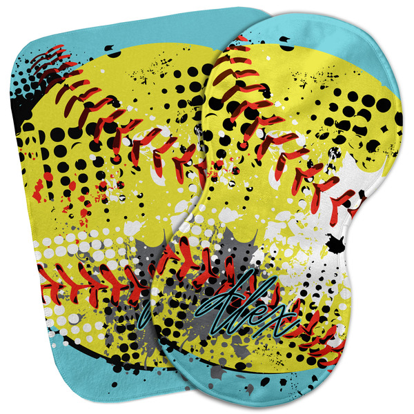 Custom Softball Burp Cloth (Personalized)