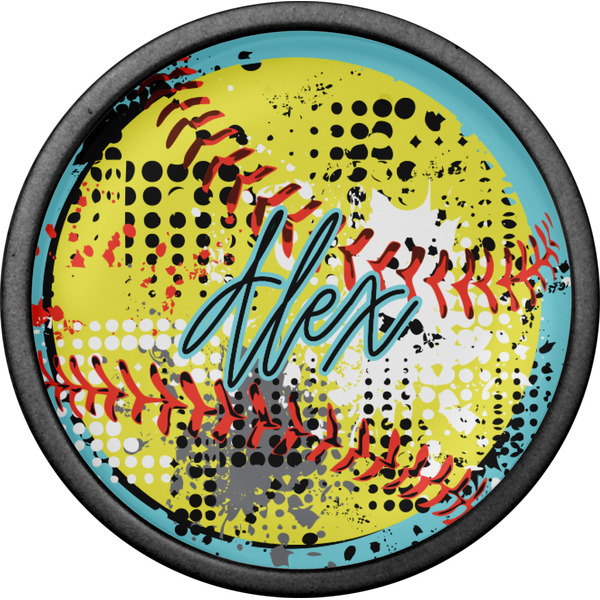 Softball Cabinet Knob - Black - Front