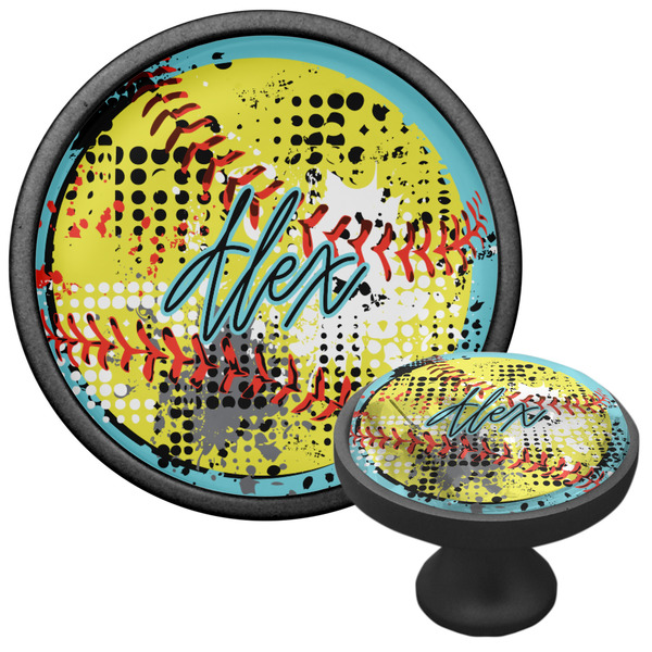 Softball Cabinet Knob - Black - Multi Angle