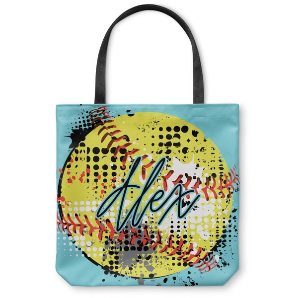 Custom Softball Canvas Tote Bag - Large - 18"x18" (Personalized)