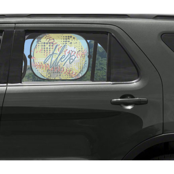 Softball Car Sun Shade Black - In Car Window