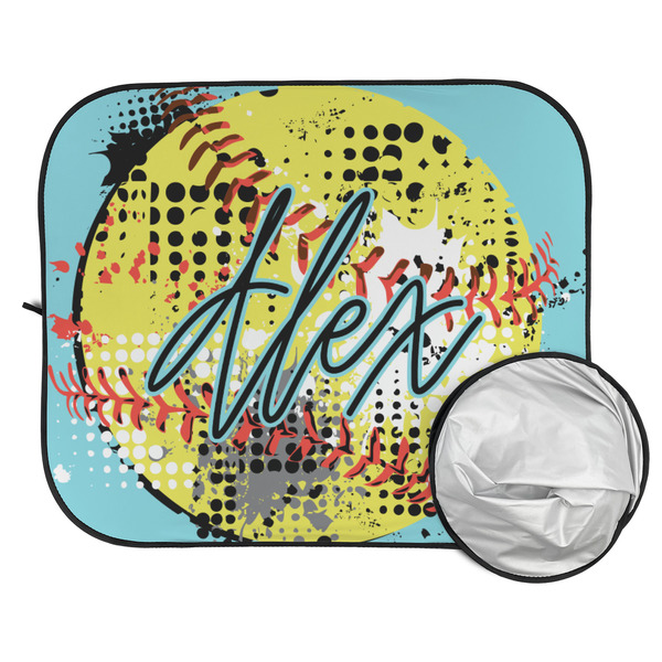 Softball Car Sun Shades - FOLDED & UNFOLDED