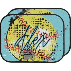 Softball Car Floor Mats (Back Seat) (Personalized)