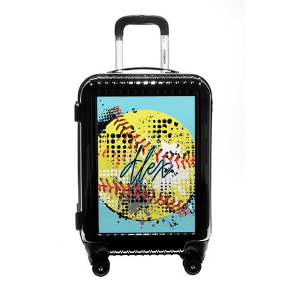 Softball Carry On Hard Shell Suitcase (Personalized)