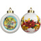 Softball Ceramic Christmas Ornament - Poinsettias (APPROVAL)
