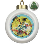 Softball Ceramic Ball Ornament - Christmas Tree (Personalized)