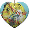 Softball Ceramic Flat Ornament - Heart (Front)