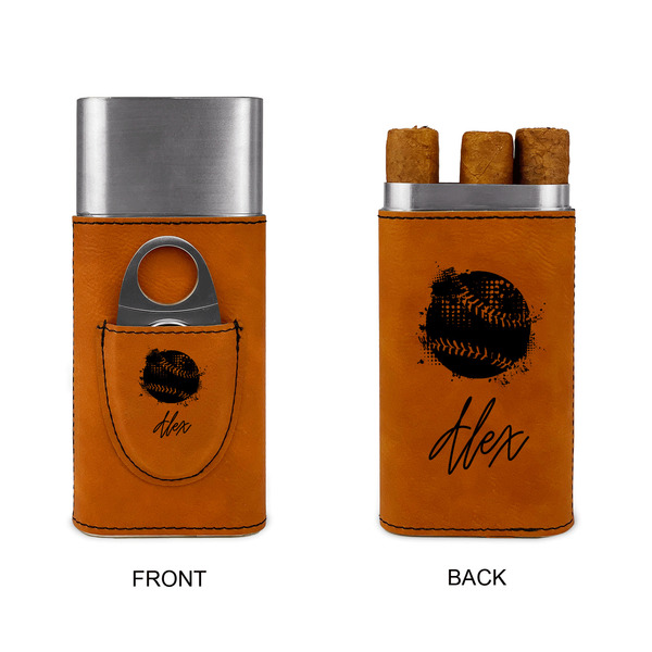 Softball Cigar Case with Cutter - Double Sided - Approval