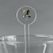 Softball 7" Round Plastic Stir Sticks - Clear (Personalized)