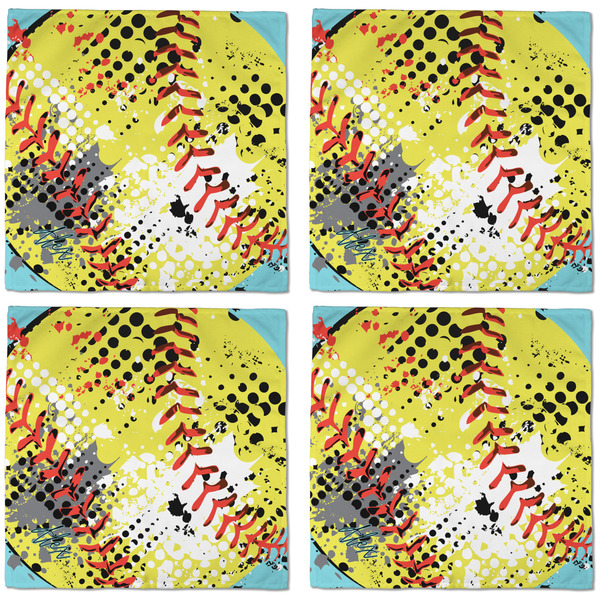 Softball Cloth Napkins - Personalized Dinner (APPROVAL) Set of 4