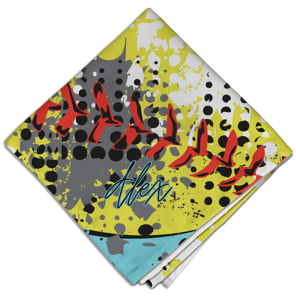 Softball Cloth Napkins - Personalized Dinner (Folded Four Corners)