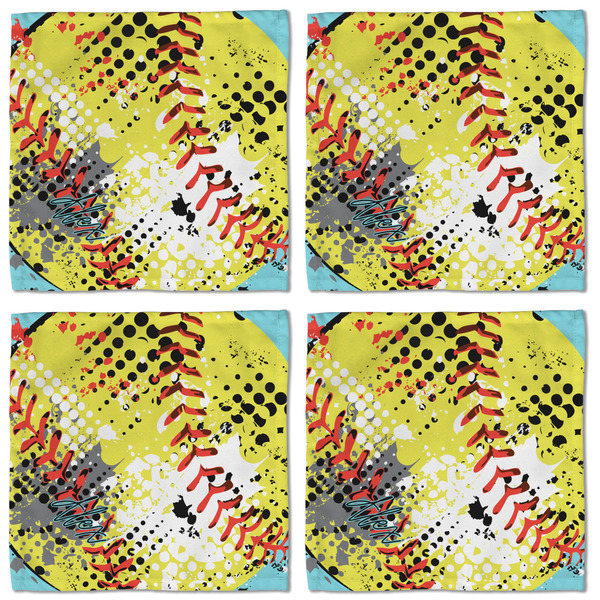 Softball Cloth Napkins - Personalized Lunch (APPROVAL) Set of 4