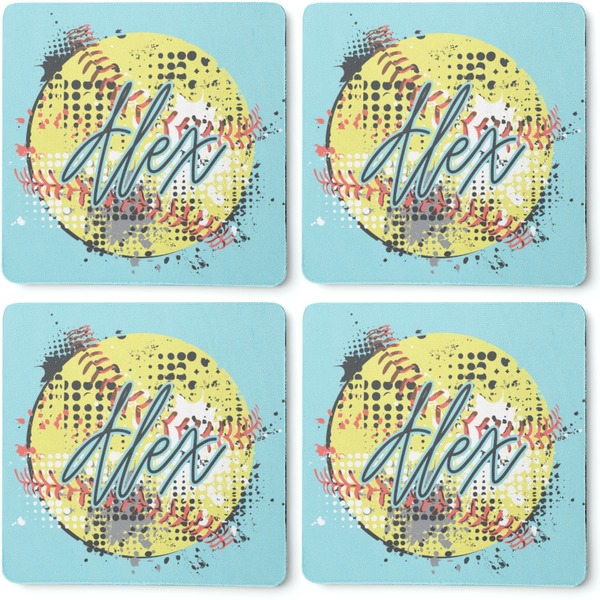 Softball Coaster Rubber Back - Apvl