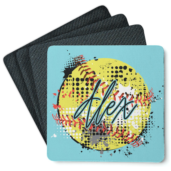 Softball Coaster Rubber Back - Main