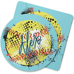 Softball Rubber Backed Coaster (Personalized)